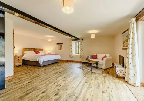 Bedroom #1 at Priestacott Tithe Barn, Torrington