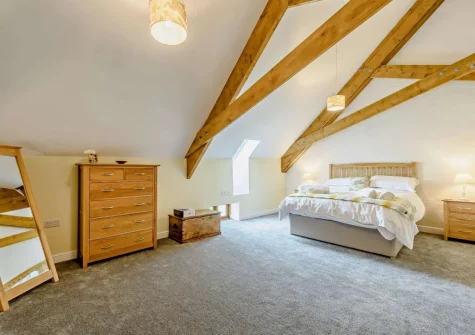 Bedroom #4 at Priestacott Tithe Barn, Torrington