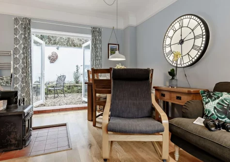 The living area at Primrose Cottage at Greatrock Farm, Hennock
