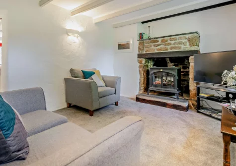 The living room at Primrose Cottage, Camelford