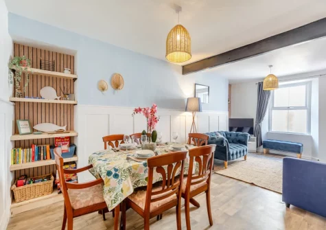 The dining area at Primrose Cottage, Teignmouth