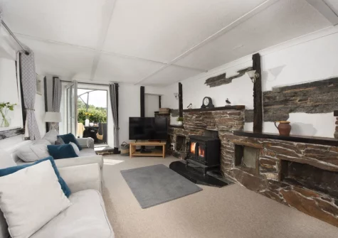 The living room at Primrose Cottage, Treyarnon