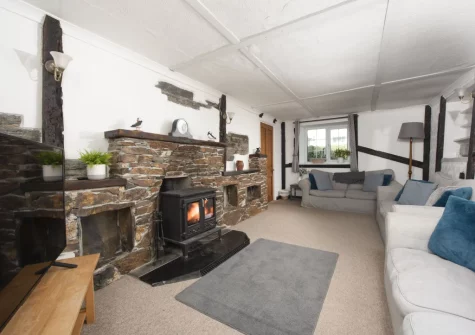 The living room at Primrose Cottage, Treyarnon