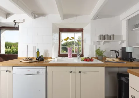 The kitchen at Primrose Cottage, Treyarnon