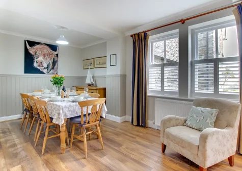 The dining area at Primrose House, Padstow
