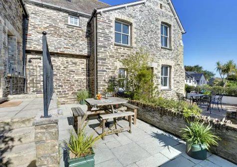 The patio & alfresco dining area at Primrose House, Padstow