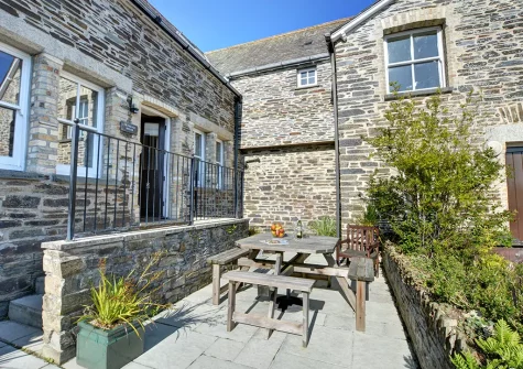 The patio & alfresco dining area at Primrose House, Padstow