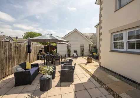 The patio, alfresco dining & outdoor sitting area at Puffin Way, Lelant