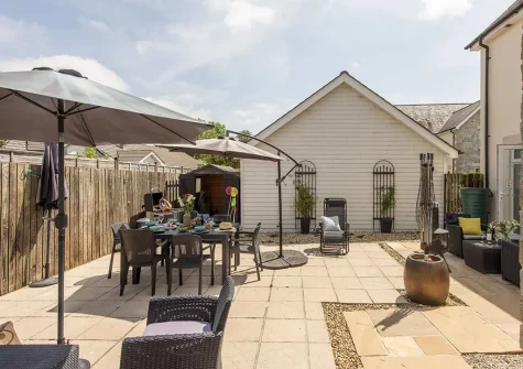 The patio, alfresco dining & outdoor sitting area at Puffin Way, Lelant