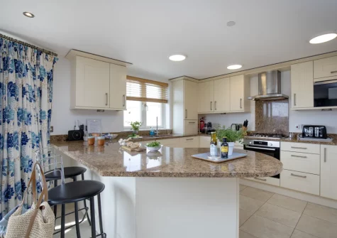 The kitchen at Puffins at Ocean Blue, Treyarnon