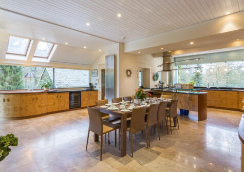The large dining kitchen at Puggiestone House, Chagford
