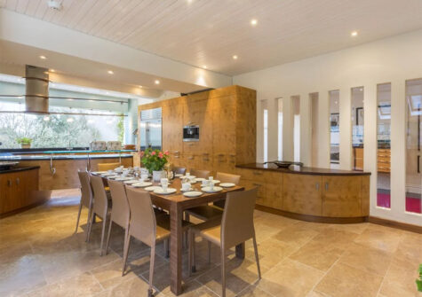 The large dining kitchen at Puggiestone House, Chagford
