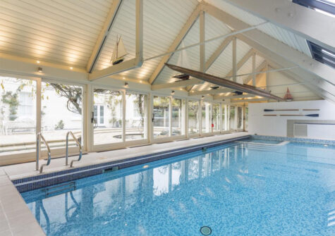 The heated swimming pool at Puggiestone House, Chagford