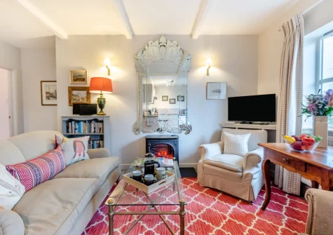 The living area at Pyworthy Cottage, North Tamerton