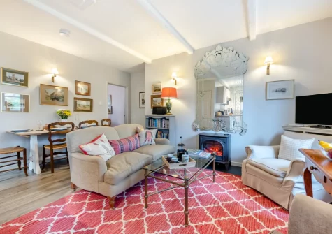 The living & dining area at Pyworthy Cottage, North Tamerton