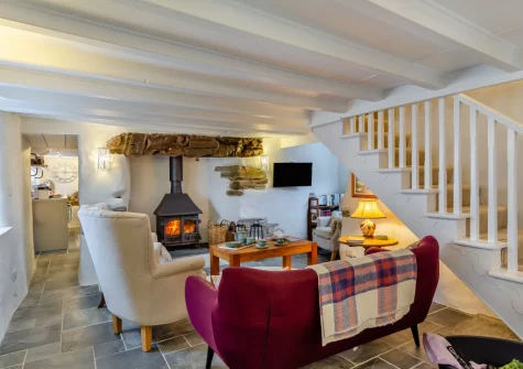 The living area at Quarry Cottage, Veryan
