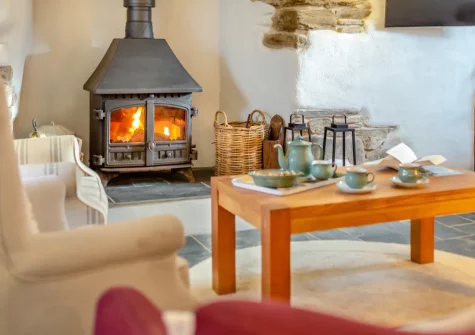 The living area at Quarry Cottage, Veryan