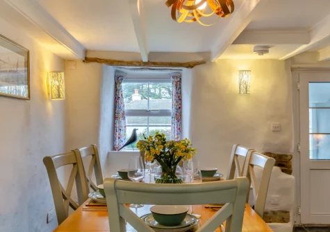 The dining area at Quarry Cottage, Veryan