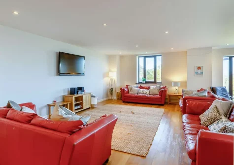 The living area at Quay West, Lee