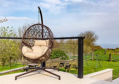 The decked patio & outdoor sitting area at Quay West, Lee