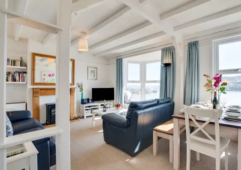 The living area at Quayside Apartment, The Wharf, St Ives