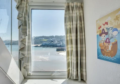 The view from bedroom #3 at Quayside Apartment, The Wharf, St Ives