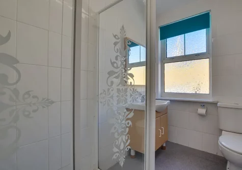 The shower room at Quayside Apartment, The Wharf, St Ives