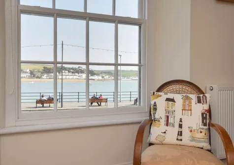 The living area at Quayside, Appledore