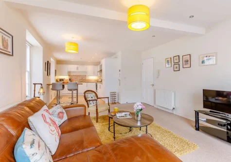 The living area at Quayside, Appledore