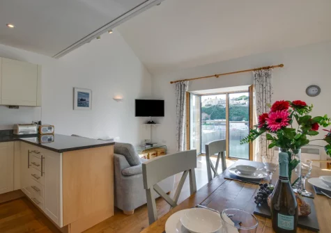 The kitchen & dining area at Quayside, Porthleven