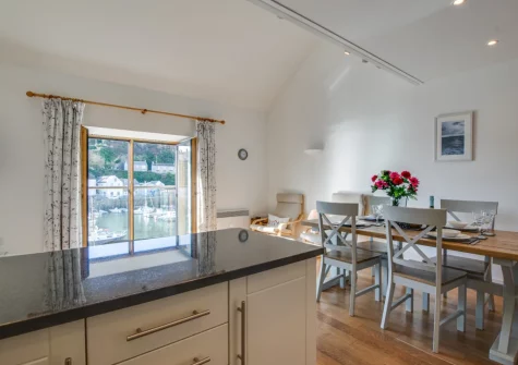 The kitchen & dining area at Quayside, Porthleven