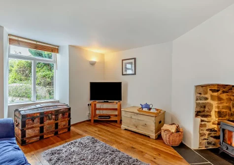 The living area at Quintin Cottage, Landkey