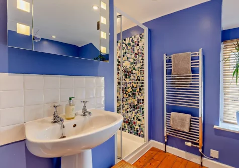 The bathroom at Quintin Cottage, Landkey