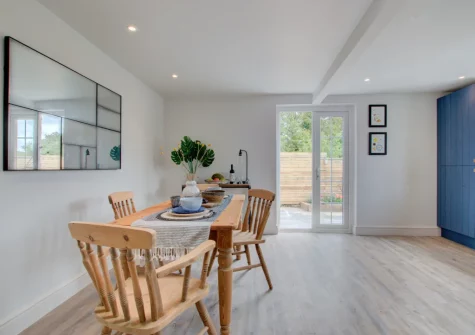 The kitchen & dining area at Radfords Cottage, Egloshayle