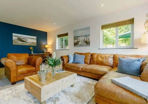The living room at Red River Cabin, Camborne