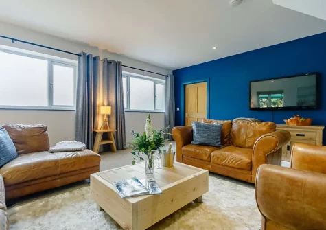 The living room at Red River Cabin, Camborne