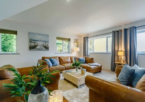 The living room at Red River Cabin, Camborne
