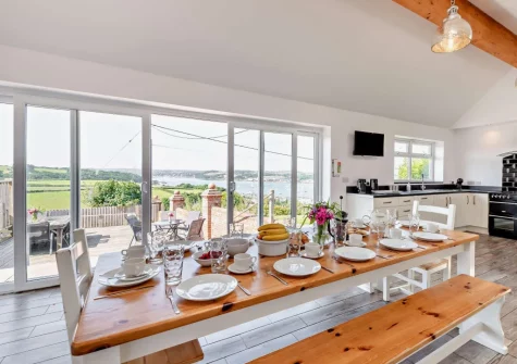 The kitchen with breakfast table at Redland House, Instow