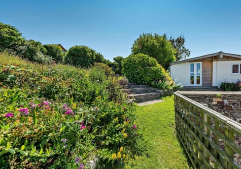 The large enclosed south facing garden at Redland House, Instow