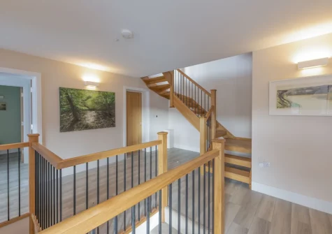 The stairs connecting the various levels at Redshank, Looe