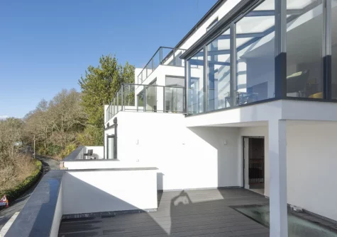One of several balconies at Redshank, Looe
