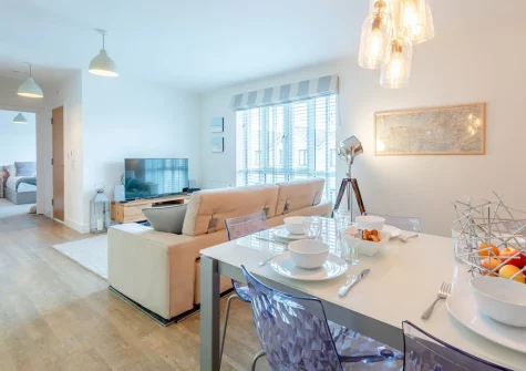 The living & dining area at Ridge View Apartment, Westward Ho!