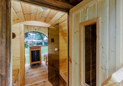 The sauna at River Avon Retreat, Avonwick