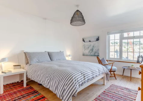 The bedroom at River Cottage, Polruan