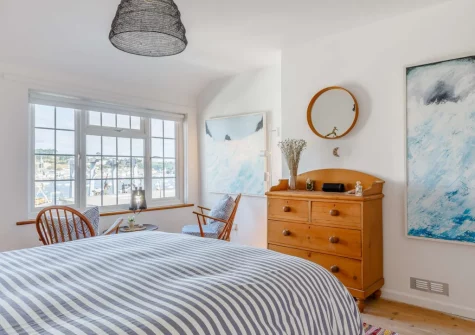 The bedroom at River Cottage, Polruan