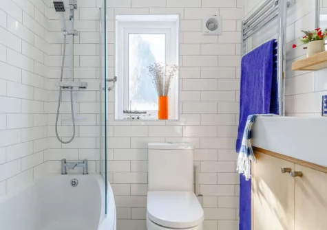 The bathroom at River Cottage, Polruan
