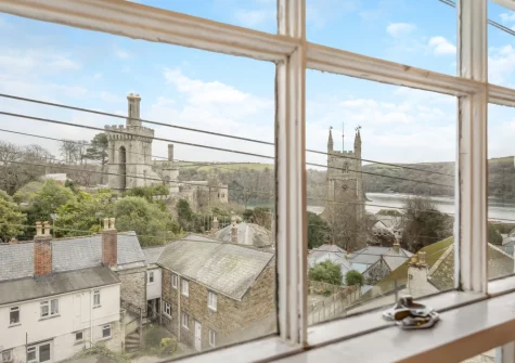 The view from bedroom #1 at River Watch, Fowey