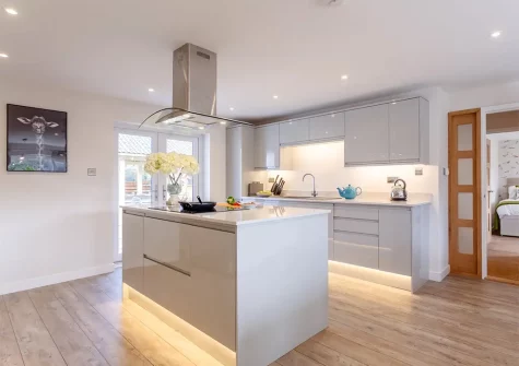 The kitchen at Riverbank House, Relubbus