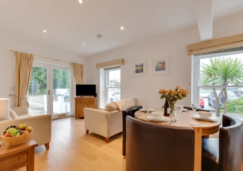 The living & dining area at Rivers Reach, Fowey