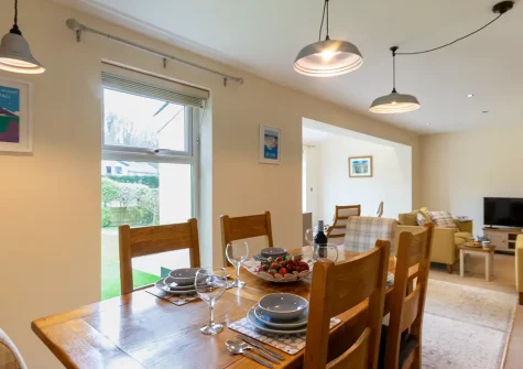 The dining area at Riverside Cottage, Angarrack